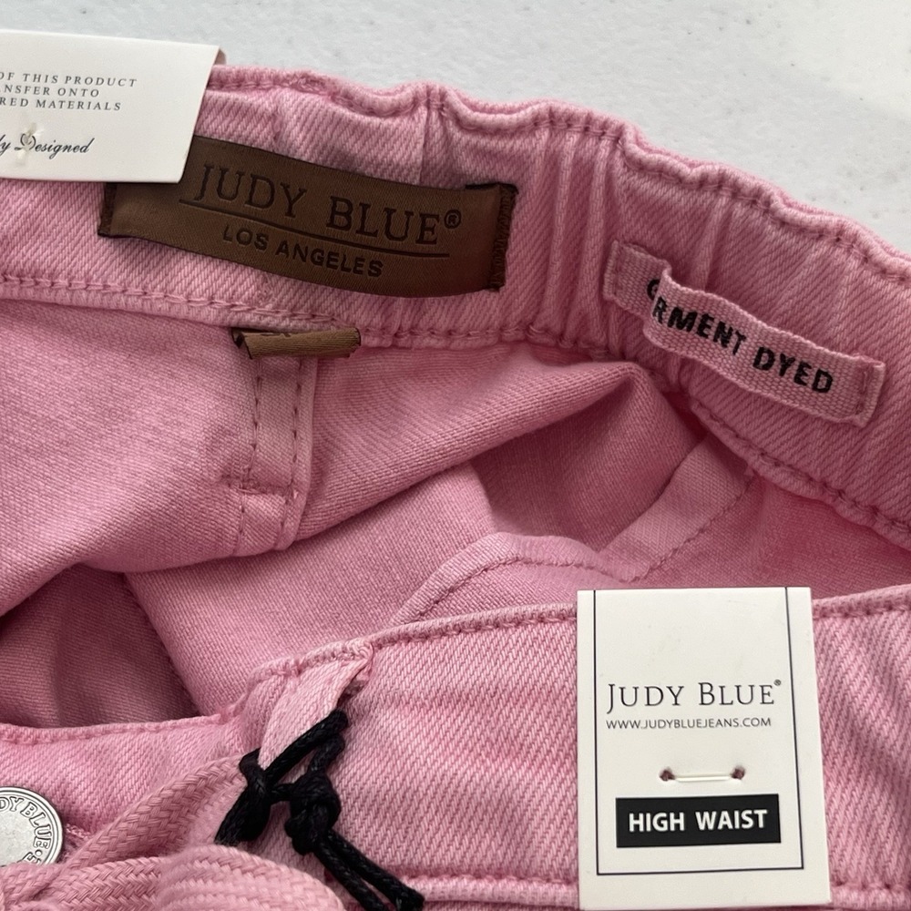 Judy Blue High Rise Garment Dyed Pink Denim Jogger Sz 5/27 Stretch - Picture 9 of 16
